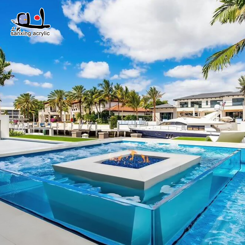 Excellent Polished acrylic swimming pool glass wall panels 