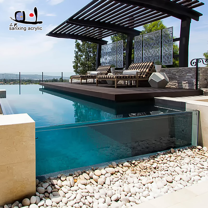 Excellent Polished acrylic swimming pool glass wall panels 