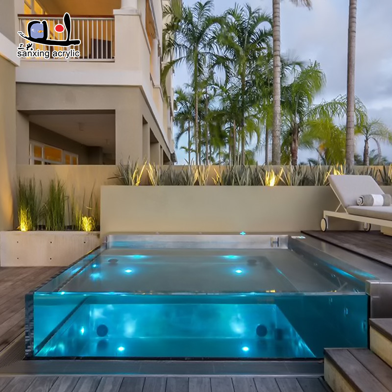 Excellent Polished acrylic swimming pool glass wall panels 