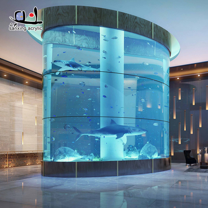 Round Aquarium cylindrical fish tank Large Cylinder Acrylic Aquariums